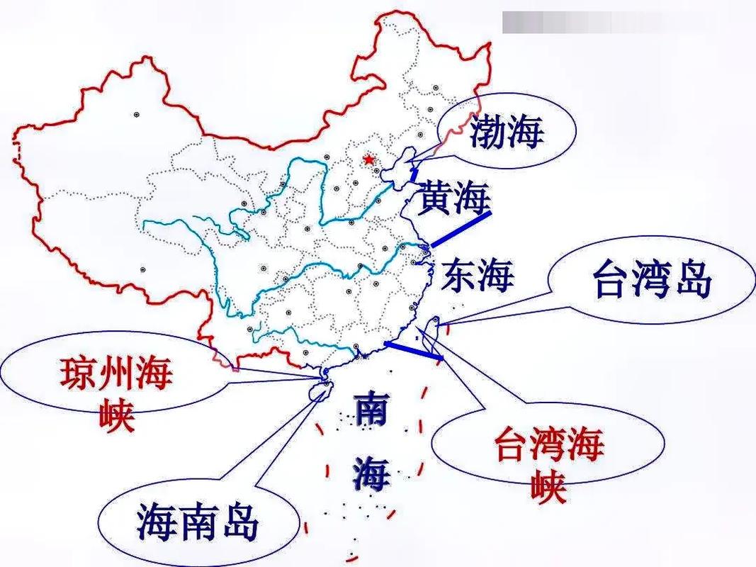 中国四个海的分布图