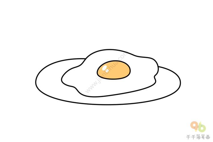 煎鸡蛋简笔画