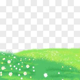绿色草坪图片简单绘画