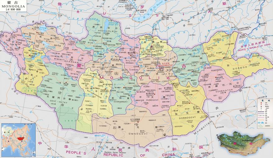 蒙古国在哪里地图