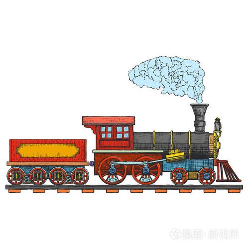 蒸汽火车图片绘画