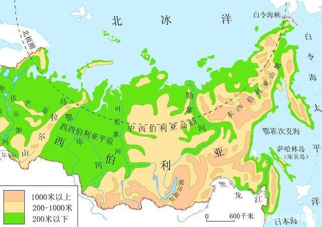 西伯利亚地区区域图